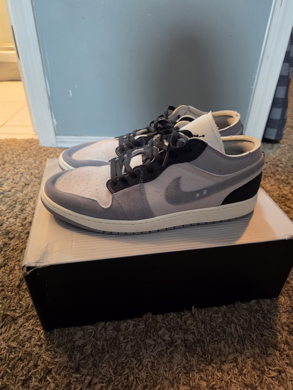 Jordan Low-Top Sneakers in Light Gray and Black